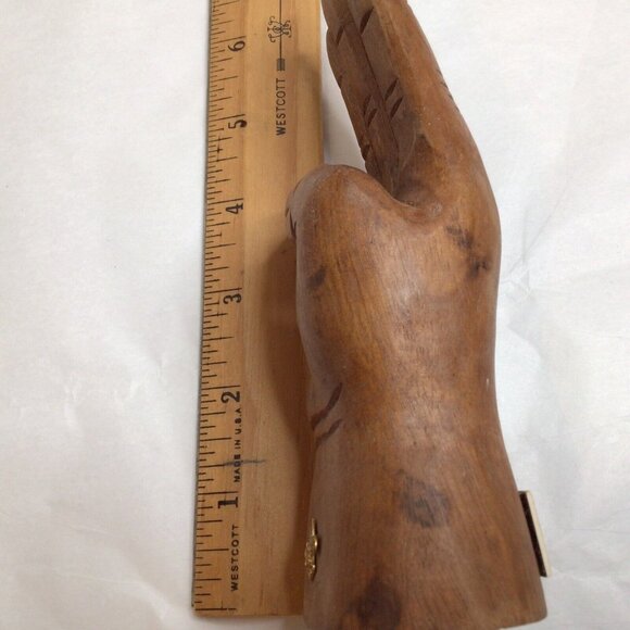 BSA Boy Scouts of Amc Wooden Hand Salute/Oath Gold Emblem Plate Dated 1969 RARE - Picture 7 of 8